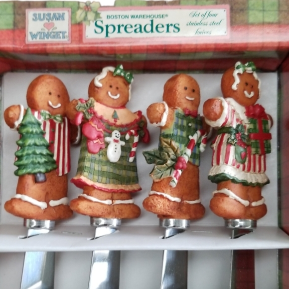 Susan Winget‎ Gingerbread Spreaders Set of 4  NIB Christmas - Picture 2 of 5